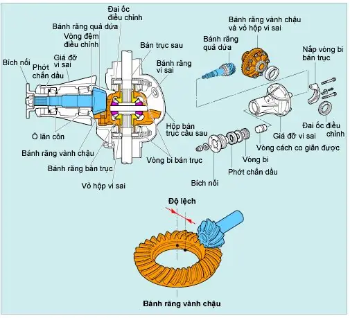 Cấu Tạo Bộ Vi Sai Toyota