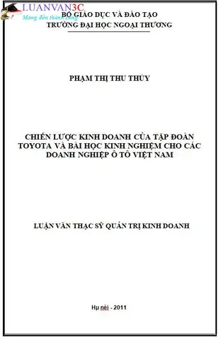 Chiến Lược Kinh Doanh Của Công Ty Toyota Việt Nam Chiến Lược Kinh Doanh Của Công Ty Toyota Việt Nam