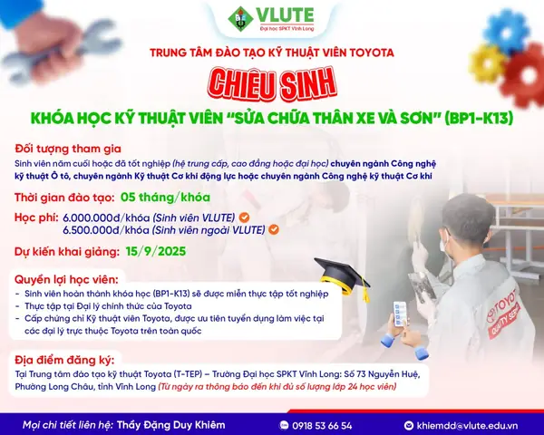 Chiêu Sinh Lớp Kỹ Thuật Viên Toyota