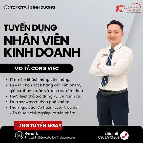 Công Ty Cổ Phần Toyota Bình Dương Tuyển Dụng