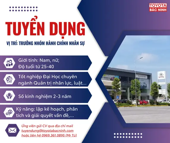 Công Ty Toyota Bắc Ninh Tuyển Dụng Công Ty Toyota Bắc Ninh Tuyển Dụng