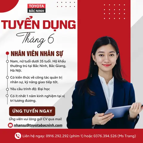 Công Ty Toyota Bắc Ninh Tuyển Dụng Công Ty Toyota Bắc Ninh Tuyển Dụng