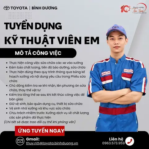 Công Ty Toyota Bình Dương Tuyển Dụng