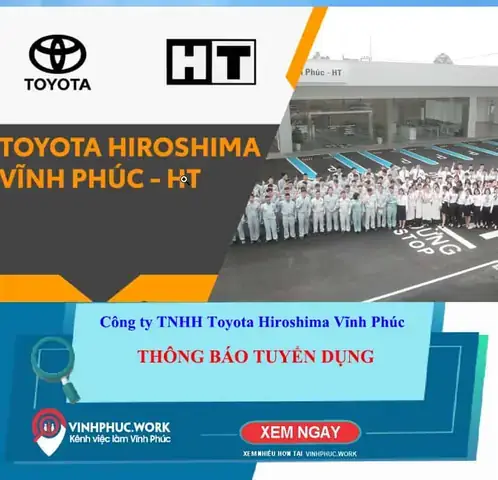 Công Ty Toyota Vĩnh Phúc Tuyển Dụng 2019