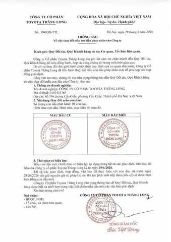 Coông Ty Cổ Phần Toyota Thăng Long Coông Ty Cổ Phần Toyota Thăng Long