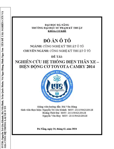 Dđè Tài Hệ Thống Điện Thân Xe Toyota Dđè Tài Hệ Thống Điện Thân Xe Toyota