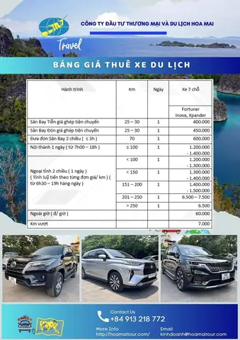 Gia Xe Oto Toyota 7 Cho Cho Thuê