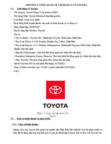 Giới Thiệu Về Tập Đoàn Toyota Nhật Bản