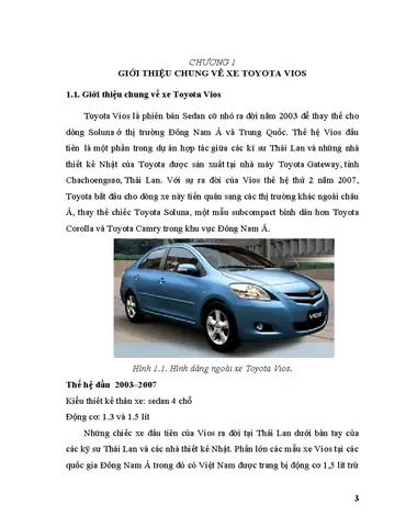Giới Thiệu Về Xe Toyota Vios