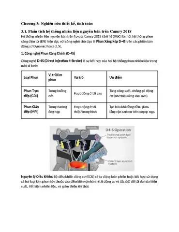 Hệ Thống Nhiên Liệu Động Cơ Toyota D4 Hệ Thống Nhiên Liệu Động Cơ Toyota D4