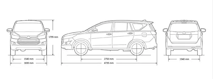 Kích Thước Xe Toyota Innova 2016