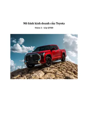 Mô Hình Kinh Doanh Của Toyota