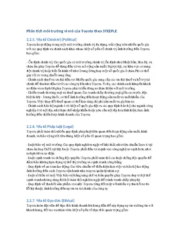 Môi Trường Vi Mô Của Toyota