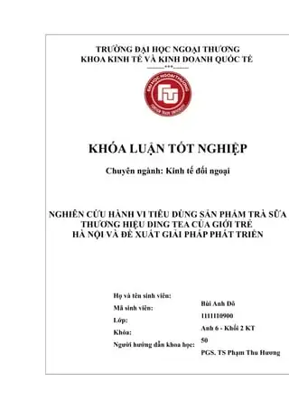 Nghiên Cứu Hành Vi Tiêu Dùng Của Thương Hiệu Toyota