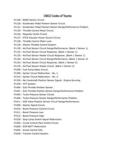 P1605 Toyota Knock Control Cpu Fault