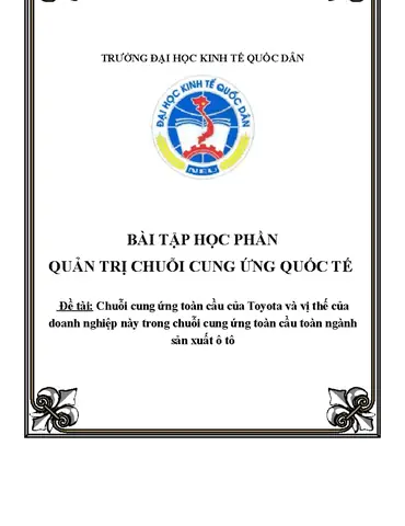 Quản Trị Chuỗi Cung Ứng Của Toyota