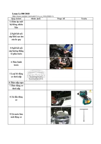 Quy Trình Tháo Ráp Động Cơ Toyota Oie 3y