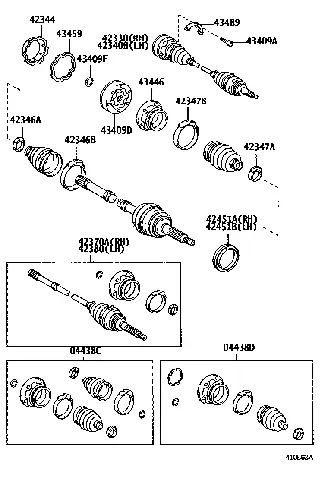 Rear Axle Shaft & Hub Diagram Toyota Aristo