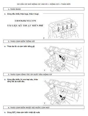 Tháo Lắp Động Cơ Toyota 1nz-fe
