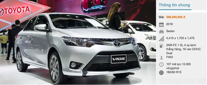 Thong So Ky Thuat Xe Toyota Vios G Nsp151l-bexgku 2017