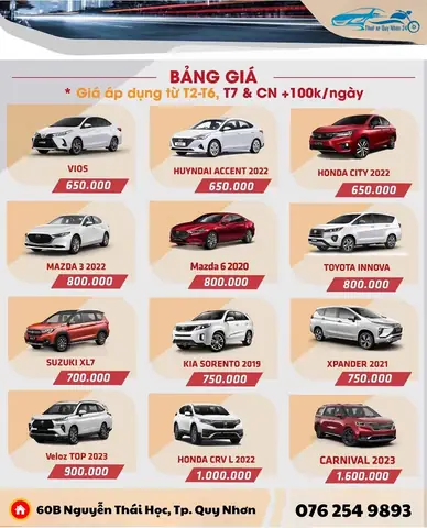 Thuê Xe Tự Lái Toyota Ở Quy Nhơn