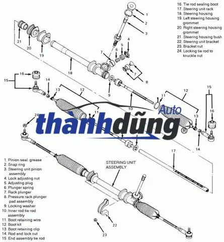 Thước Lái Trợ Lực Tay Lái Toyota Zace Của Nhật
