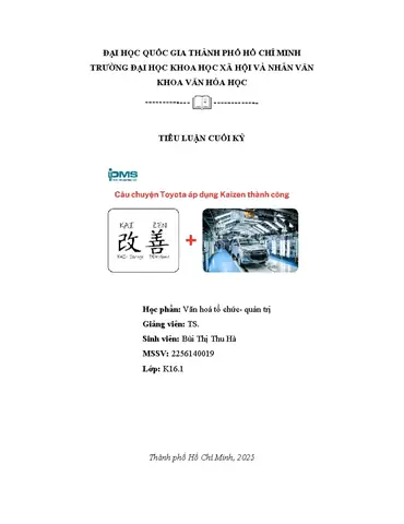 Tiểu Luận Kaizen Của Toyota Việt Nam