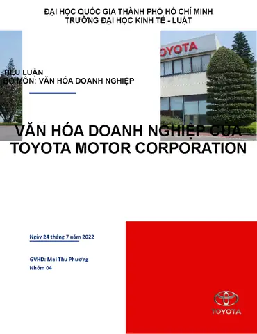 Tiểu Luận Phong Cách Doanh Nghiệp Nhật Bản Trong Toyota