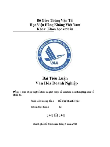 Tiểu Luận Văn Hóa Doanh Nghiệp Toyota