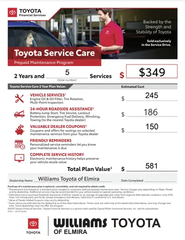 Toyota Auto Care Prepaid Maintenance Program