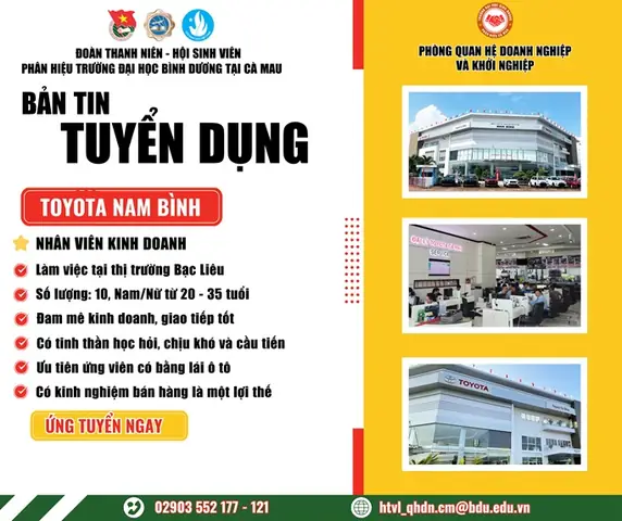 Toyota Bình Dương Tuyển Học Việc Toyota Bình Dương Tuyển Học Việc