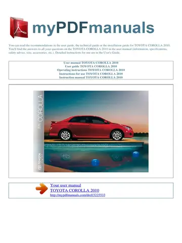 Toyota Corolla Altis User Manual Pdf