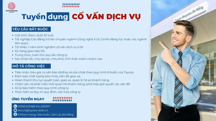 Toyota Tuyển Dụng Cố Vấn Dịch Vụ
