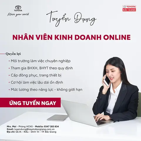 Toyota Tuyển Dụng Nhân Viên Kinh Doanh